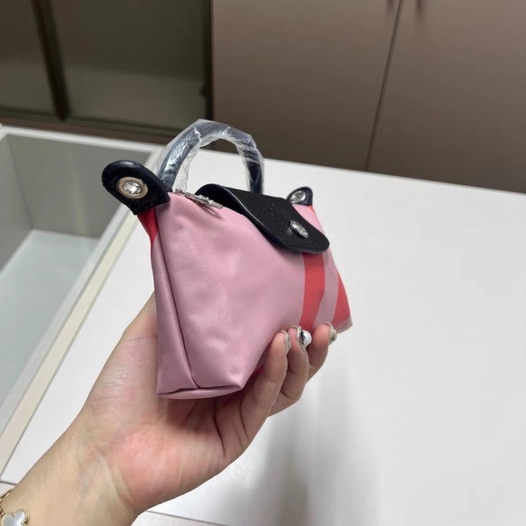 Longchamp Le Pliage Women's Pink Canvas Mini Shoulder Bag - Picture 3 of 7